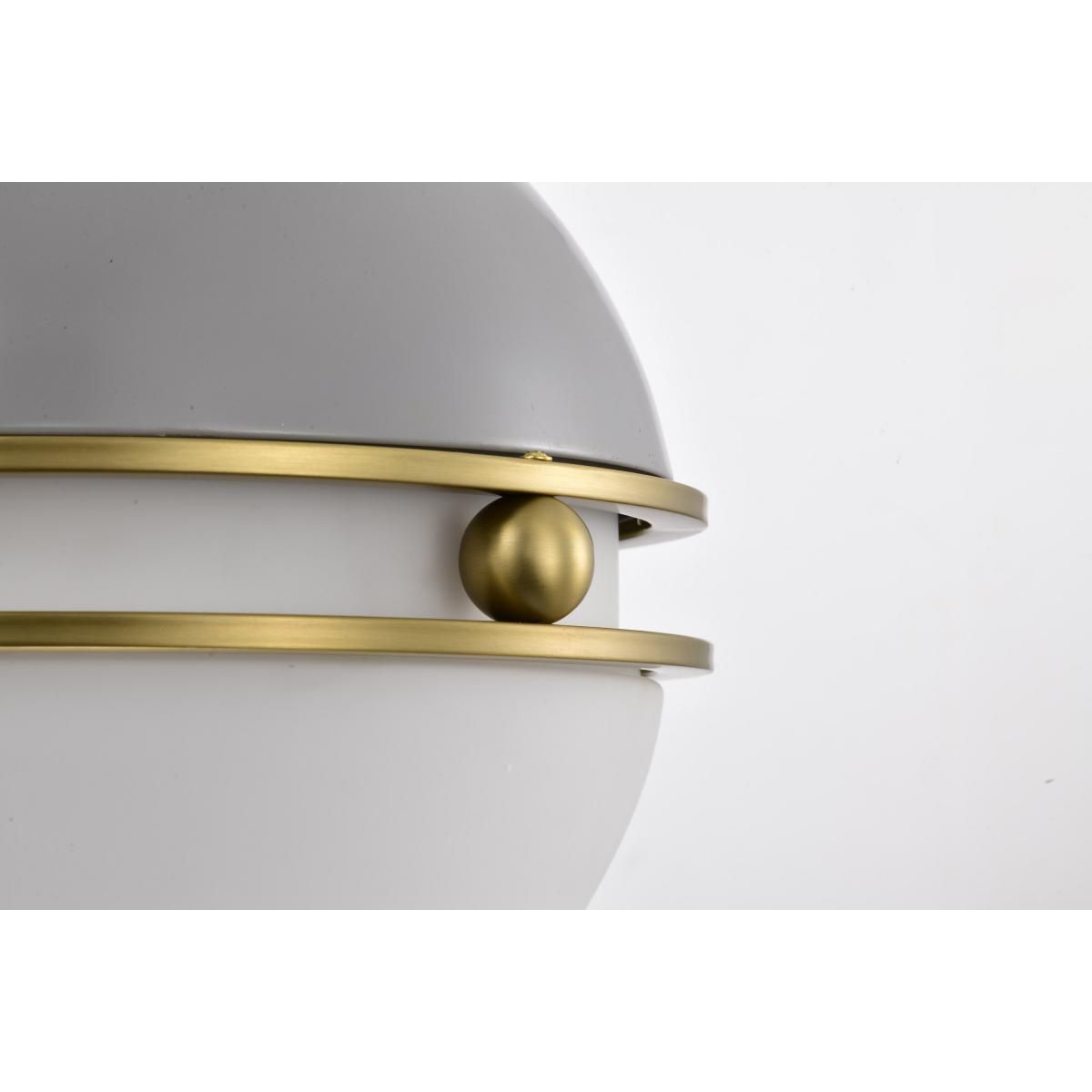 Everton 14 in. 2 lights Pendant Light Matte Gray and Vintage Brass Finish - Bees Lighting