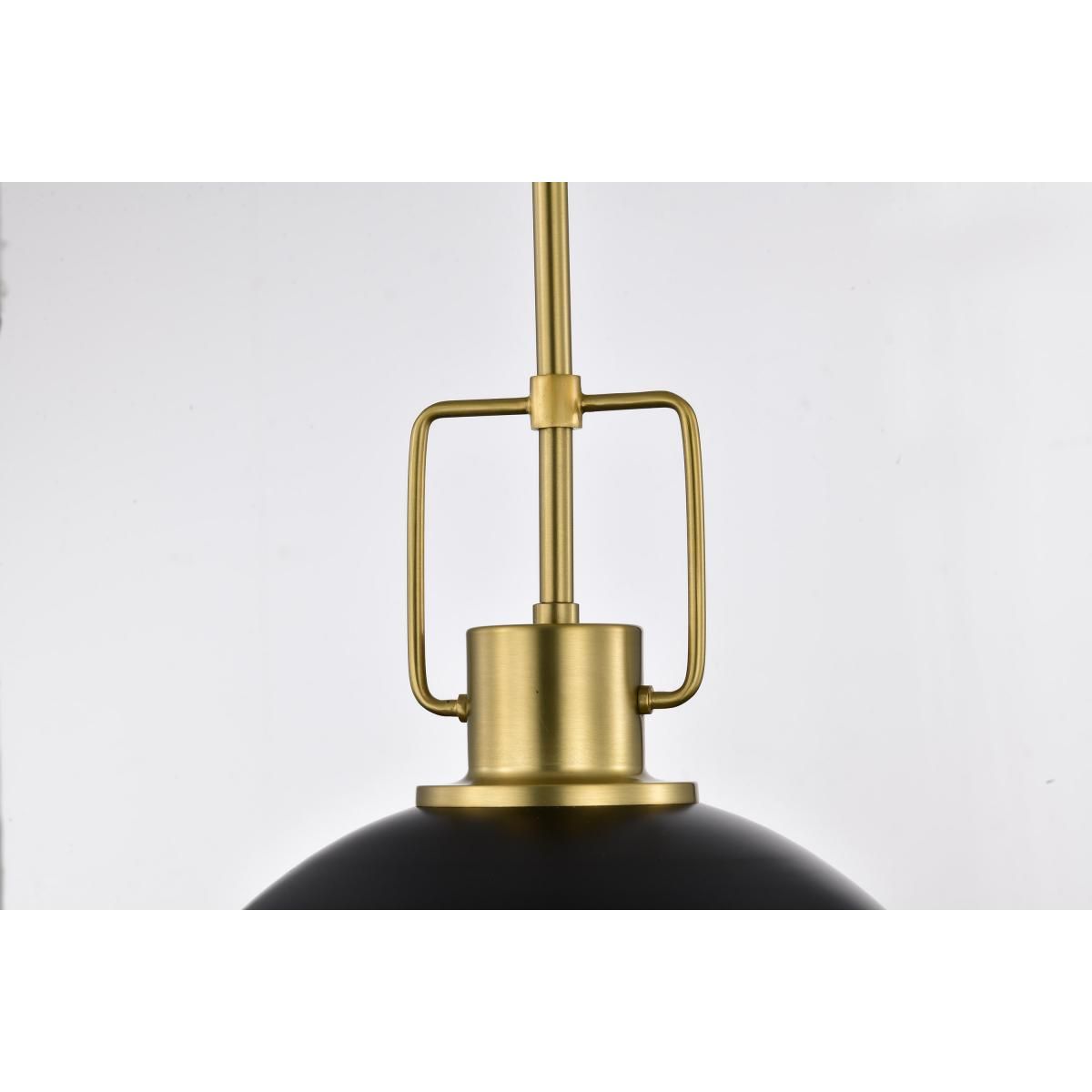 Everton 14 in. 2 lights Pendant Light Matte Black and Vintage Brass Finish - Bees Lighting