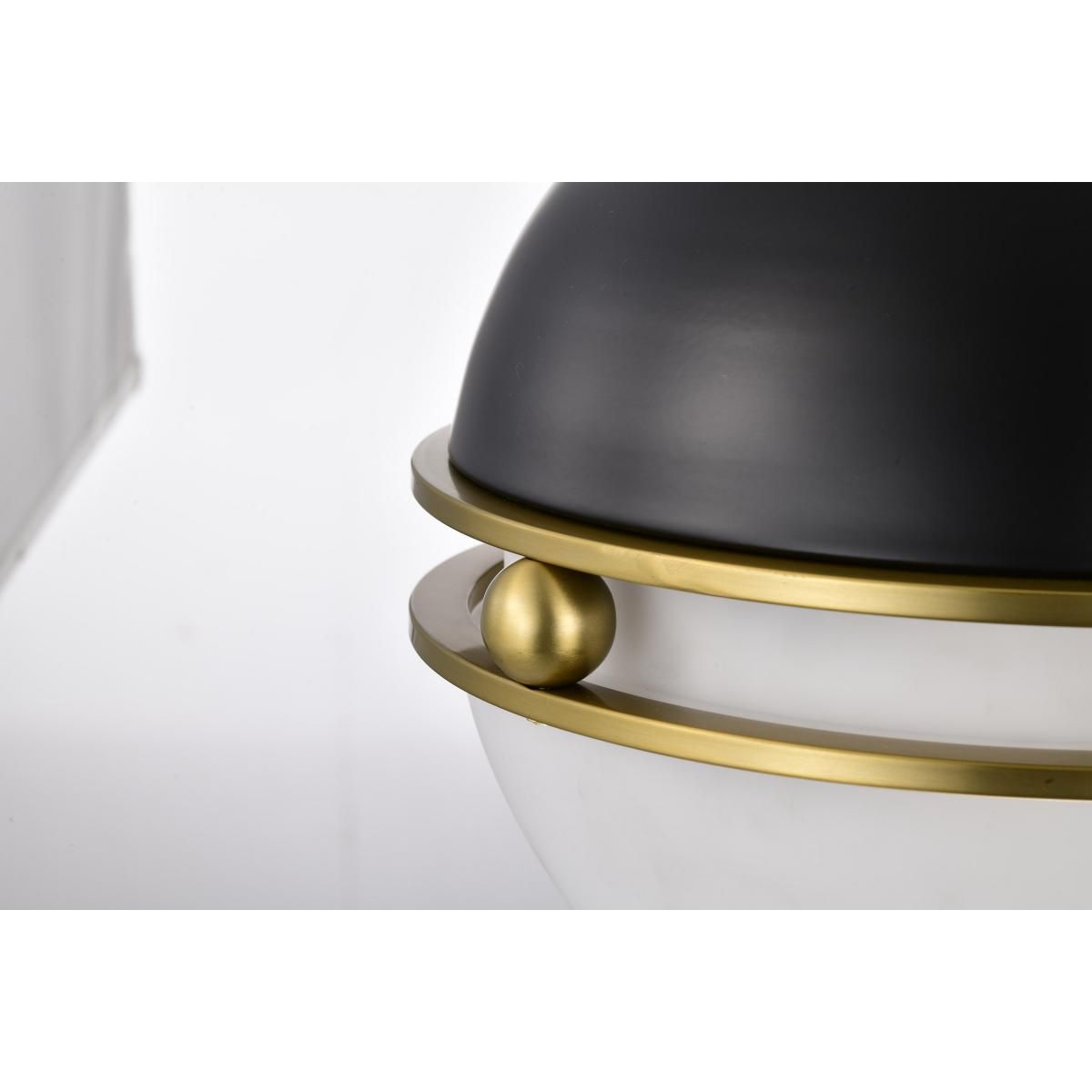 Everton 14 in. 2 lights Pendant Light Matte Black and Vintage Brass Finish - Bees Lighting