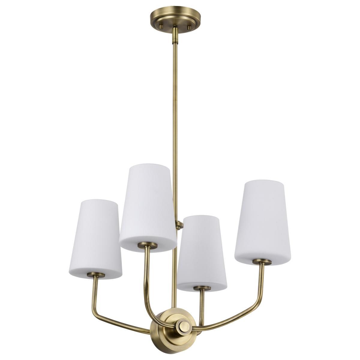 Cordello 18 in. 4 lights Chandelier Vintage Brass Finish