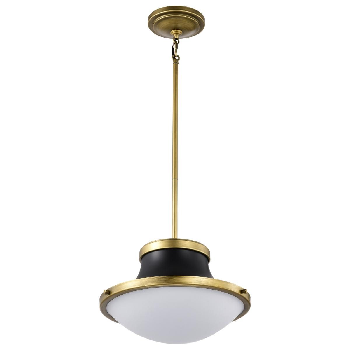Lafayette 14 in. Pendant Light Matte Black and Natural Brass Finish - Bees Lighting