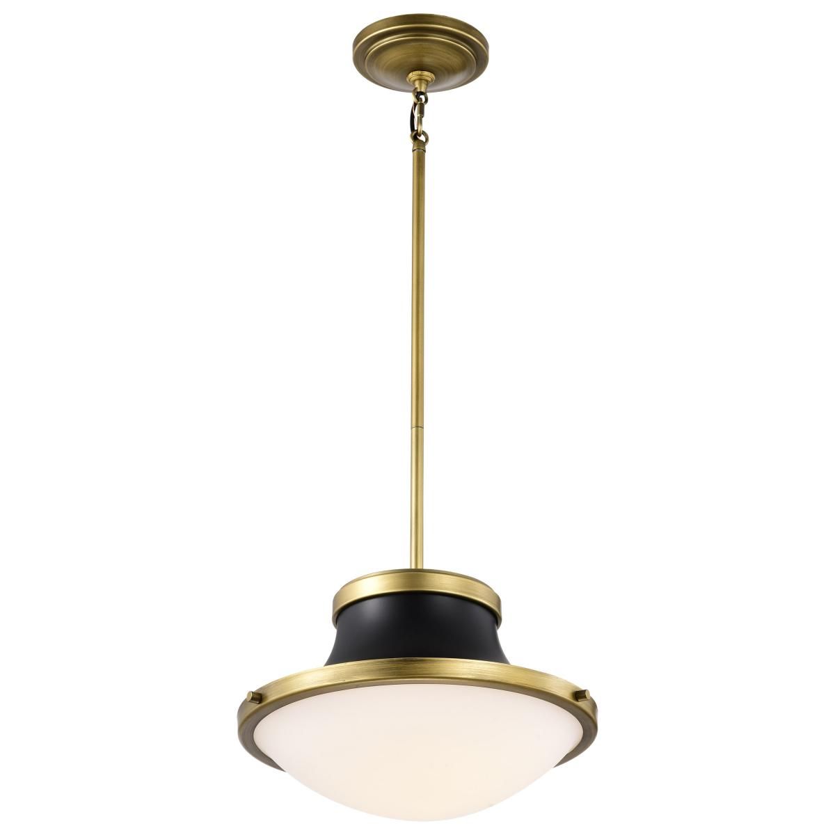 Lafayette 14 in. Pendant Light Matte Black and Natural Brass Finish - Bees Lighting