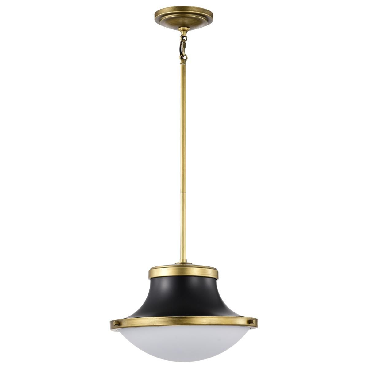 Lafayette 14 in. Pendant Light Matte Black and Natural Brass Finish - Bees Lighting