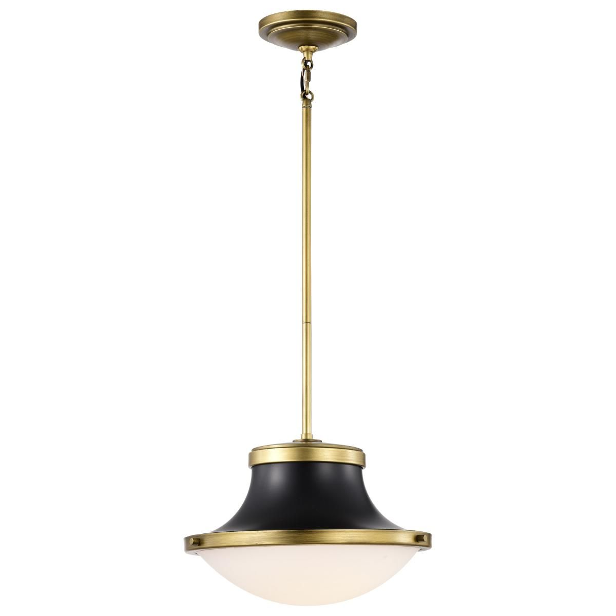 Lafayette 14 in. Pendant Light Matte Black and Natural Brass Finish - Bees Lighting