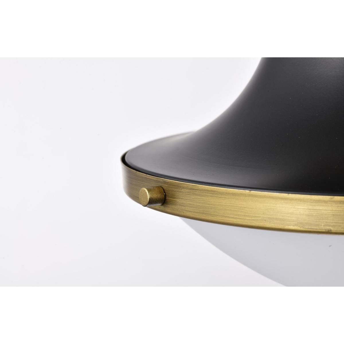 Lafayette 14 in. Pendant Light Matte Black and Natural Brass Finish - Bees Lighting