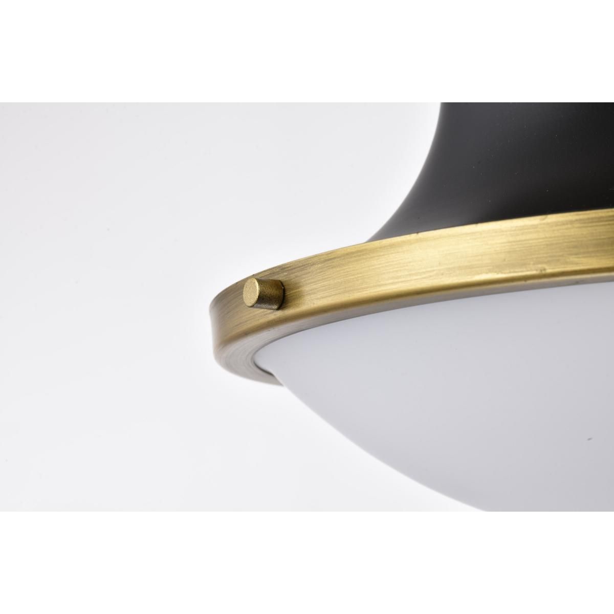 Lafayette 14 in. Pendant Light Matte Black and Natural Brass Finish - Bees Lighting