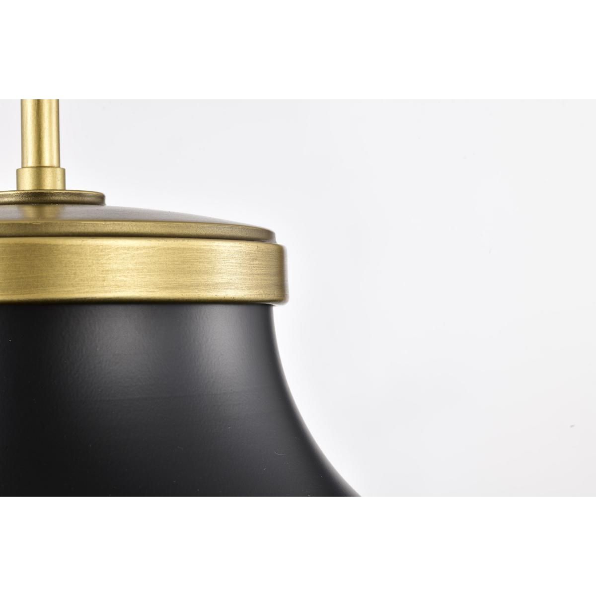 Lafayette 14 in. Pendant Light Matte Black and Natural Brass Finish - Bees Lighting