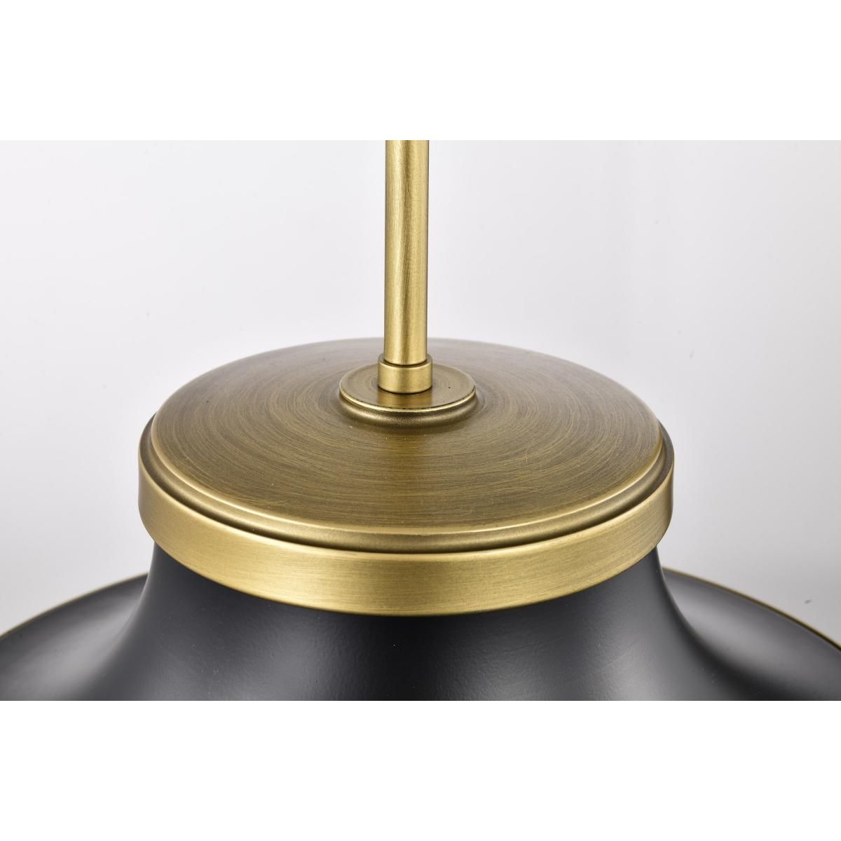 Lafayette 14 in. Pendant Light Matte Black and Natural Brass Finish - Bees Lighting