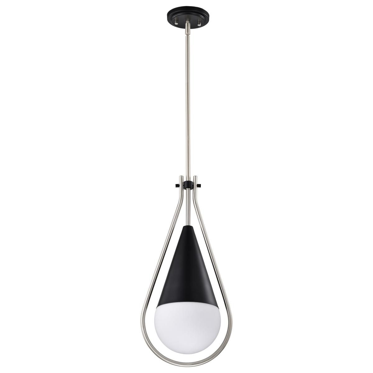 Admiral 10 in. Pendant Light Matte Black and Brushed Nickel Finish - Bees Lighting