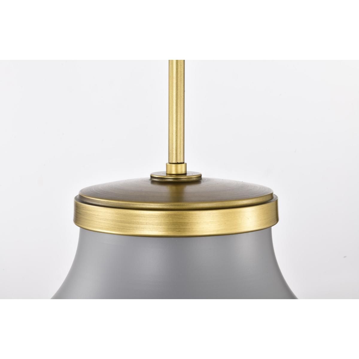 Lafayette 14 in. Pendant Light Matte Gray and Natural Brass Finish - Bees Lighting