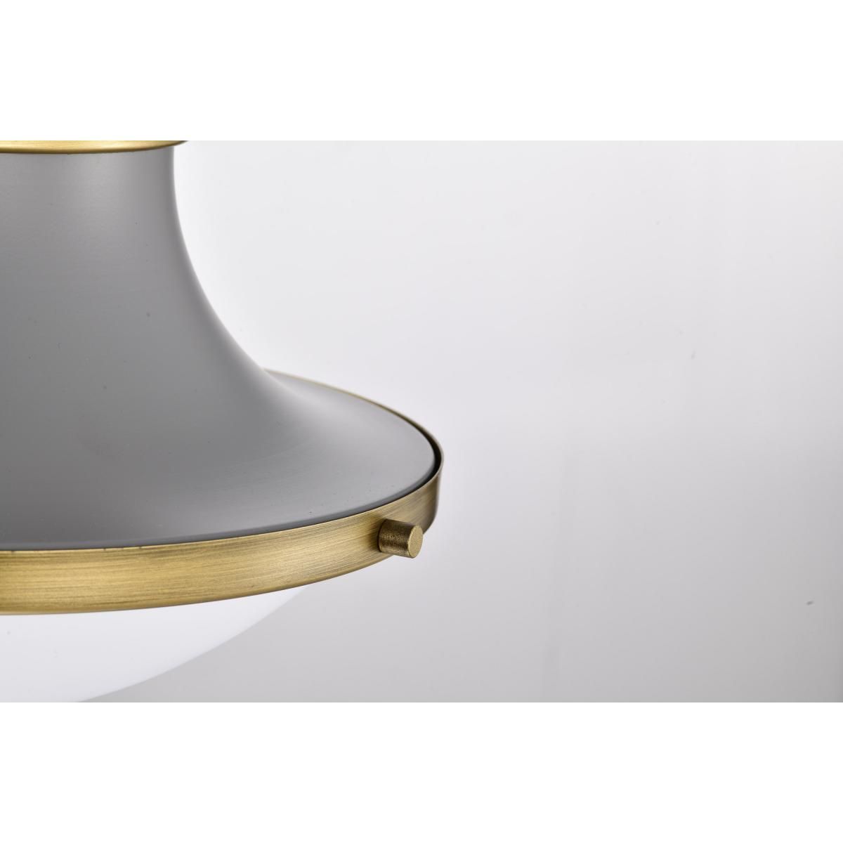 Lafayette 14 in. Pendant Light Matte Gray and Natural Brass Finish - Bees Lighting