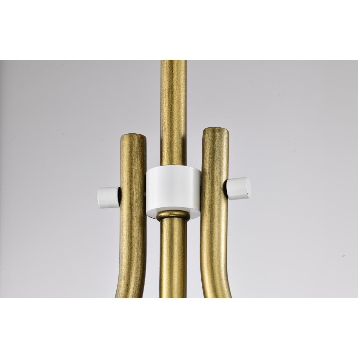 Admiral 10 in. Pendant Light Matte White and Natural Brass Finish