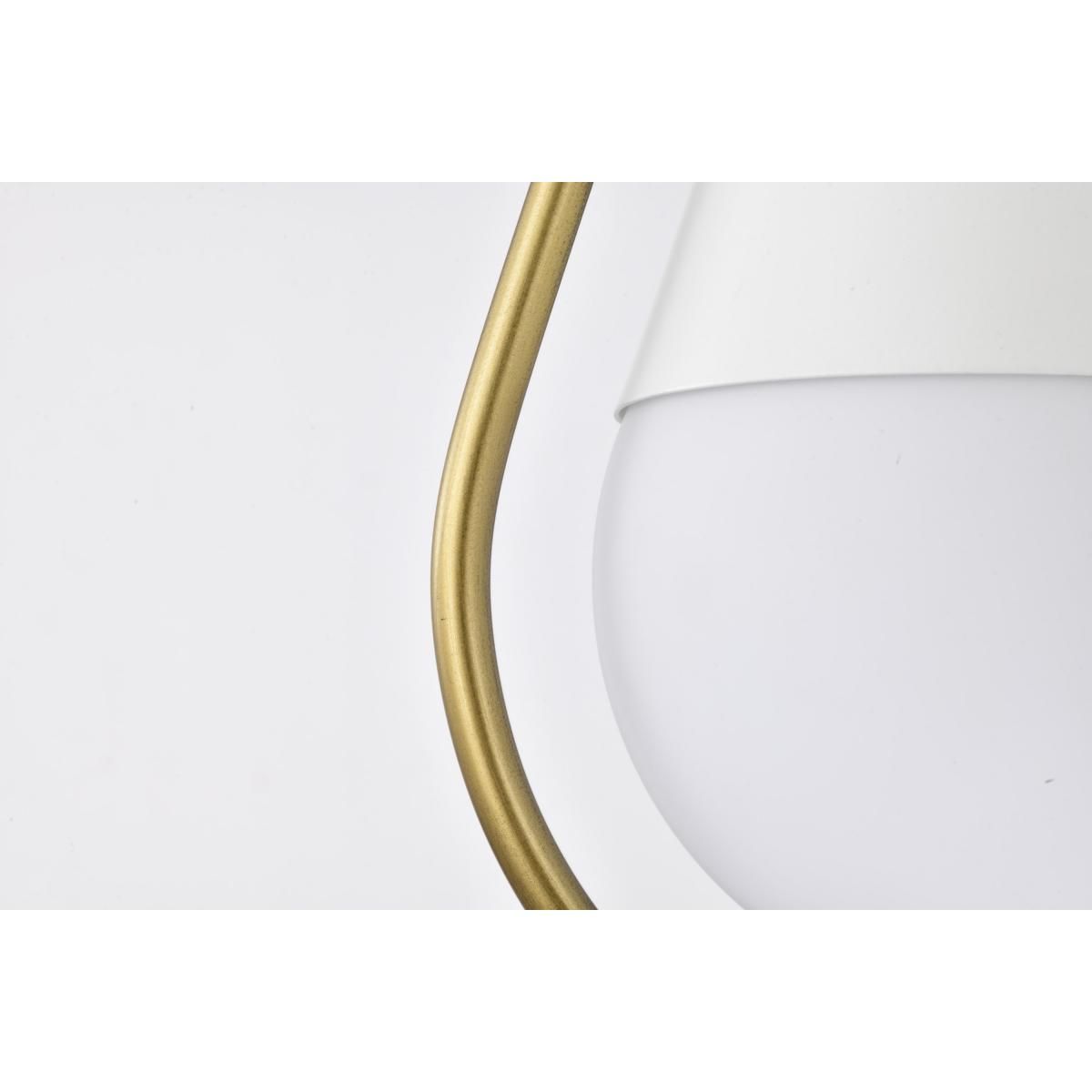 Admiral 10 in. Pendant Light Matte White and Natural Brass Finish - Bees Lighting