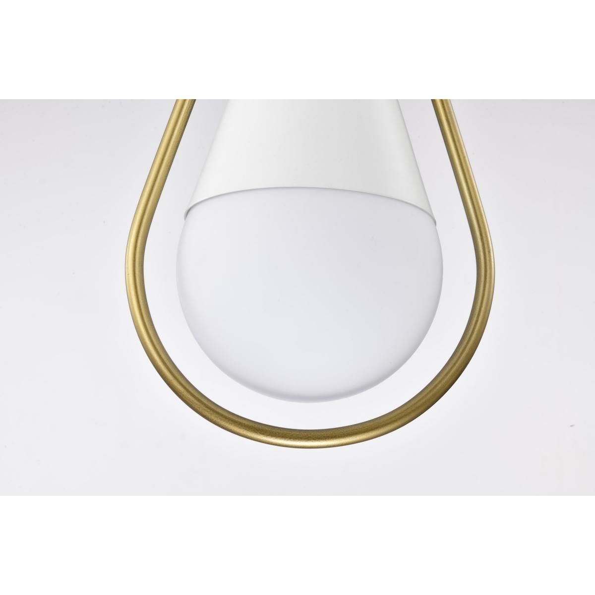 Admiral 10 in. Pendant Light Matte White and Natural Brass Finish