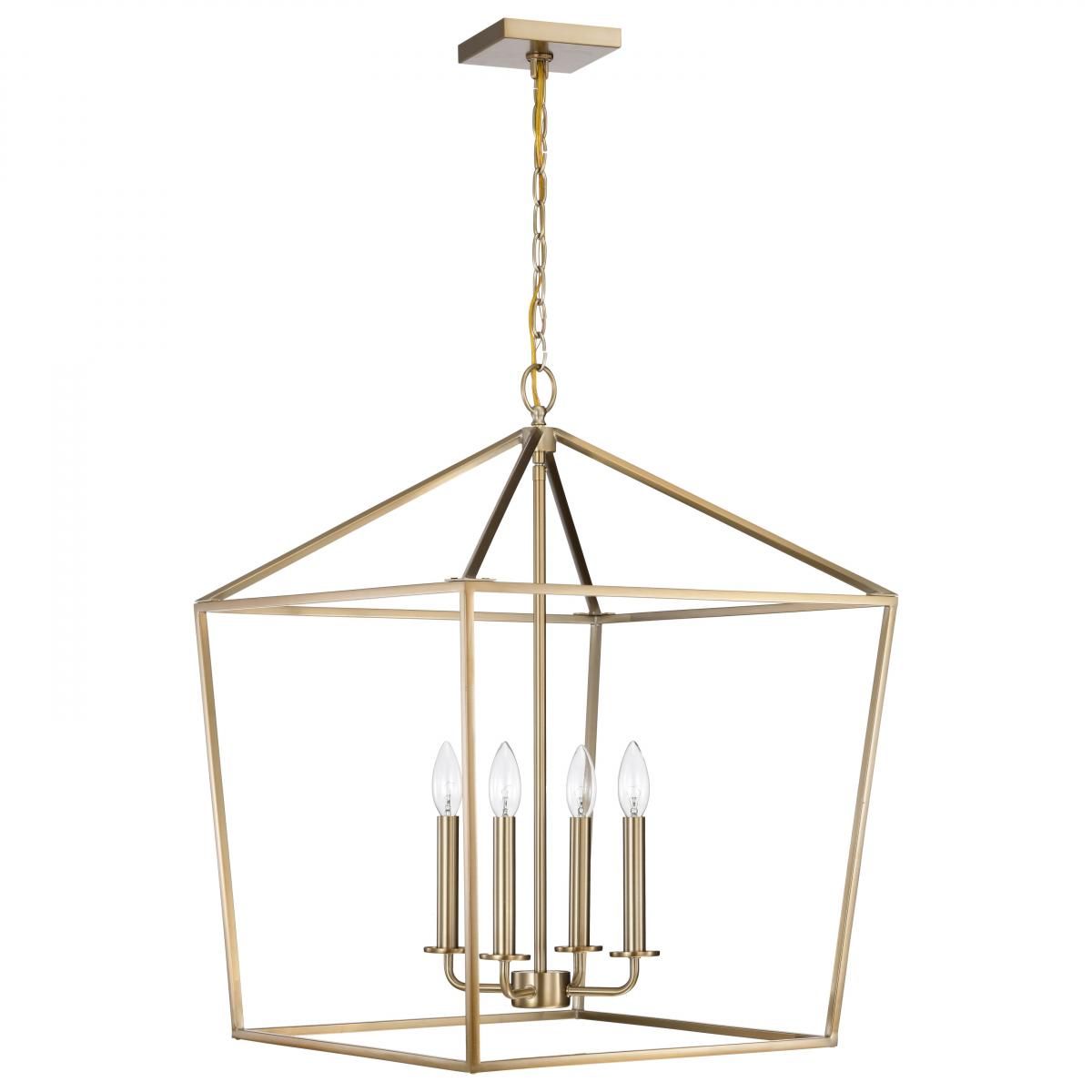 Emma 20 in. 4 lights Pendant Light Brass Finish - Bees Lighting