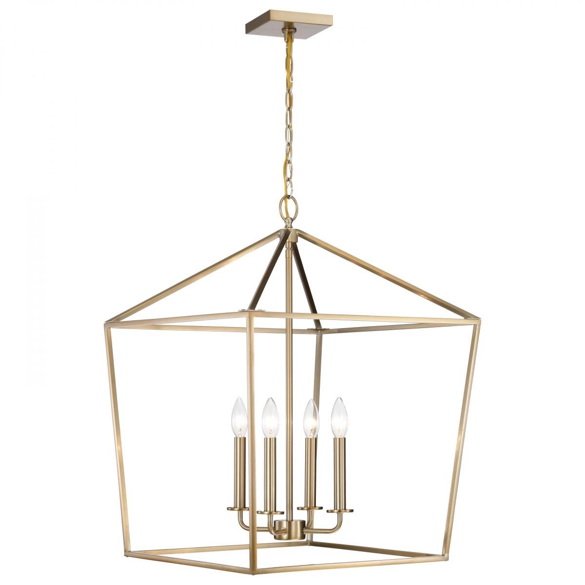 Emma 20 in. 4 lights Pendant Light Brass Finish - Bees Lighting