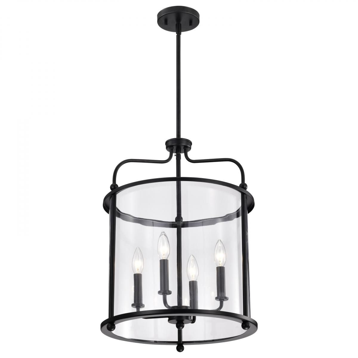 Yorktown 16 in. 4 lights Pendant Light Matte Black Finish - Bees Lighting