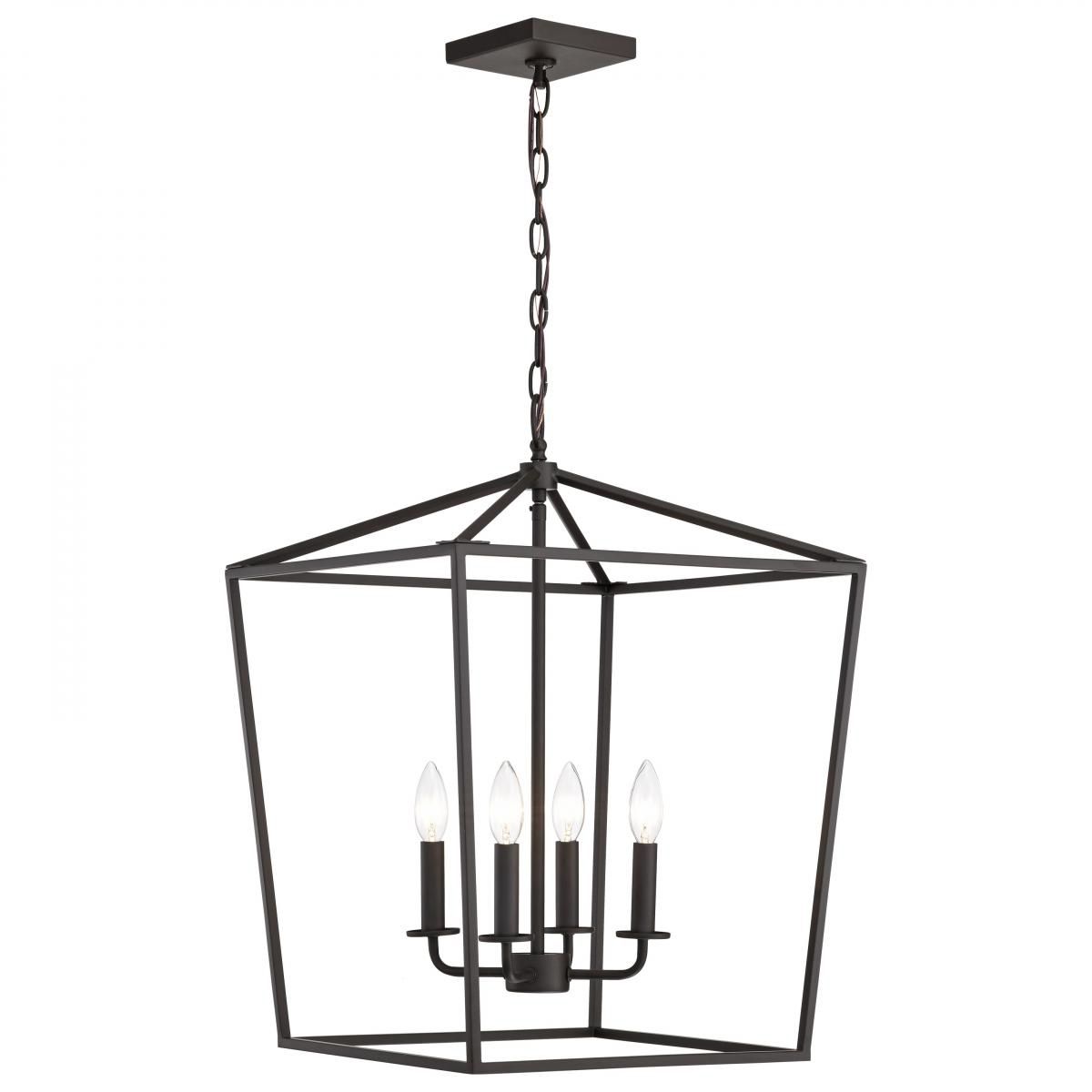 Emma 20 in. 4 lights Pendant Light Dark Bronze Finish - Bees Lighting