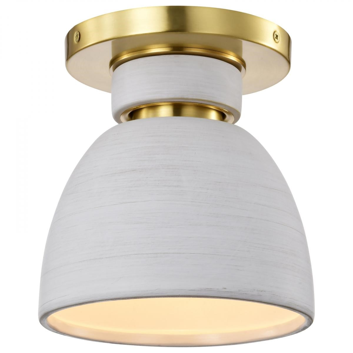 Collins 8" Flush Mount, Brushed Brass Finish - Bees Lighting