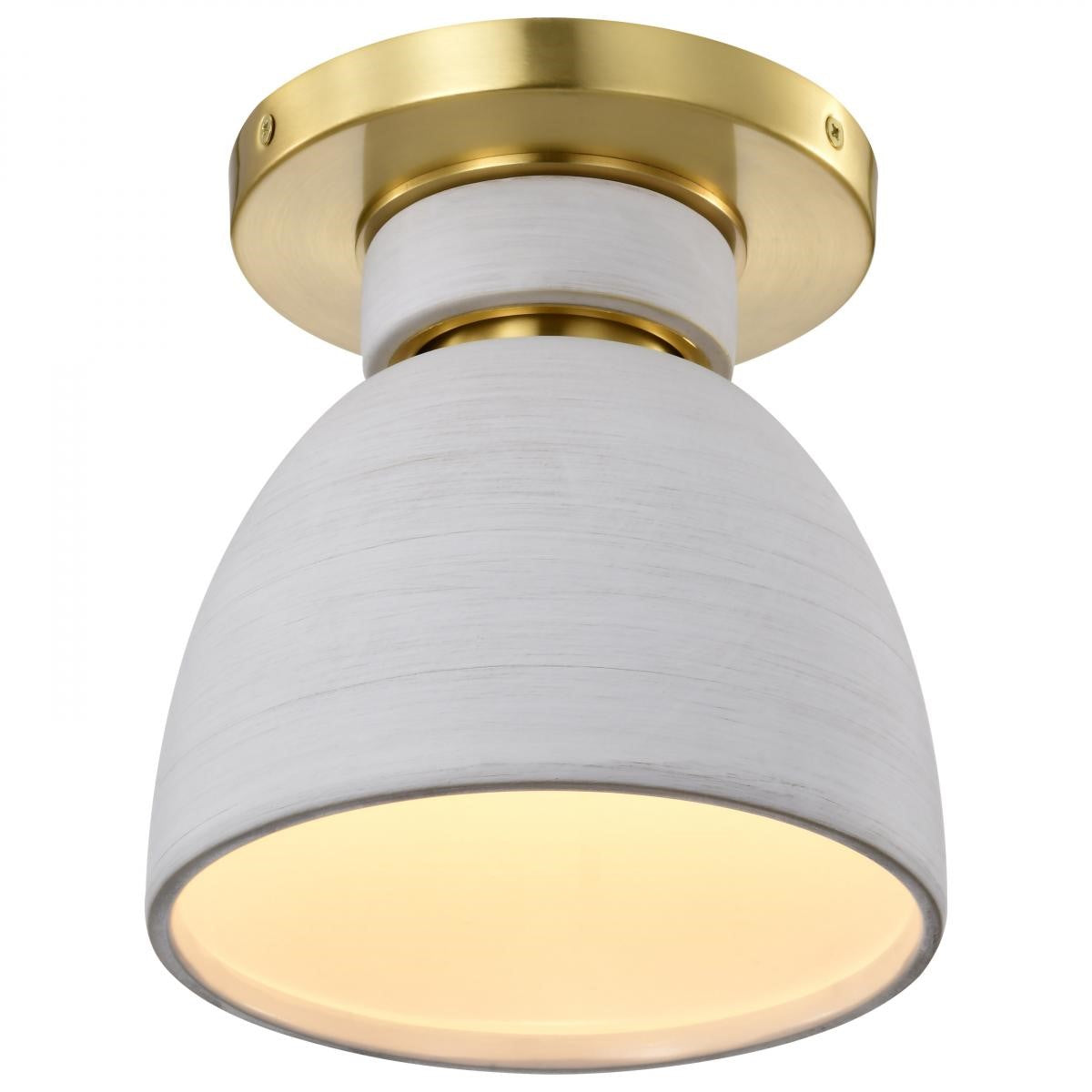 Collins 8" Flush Mount, Brushed Brass Finish - Bees Lighting