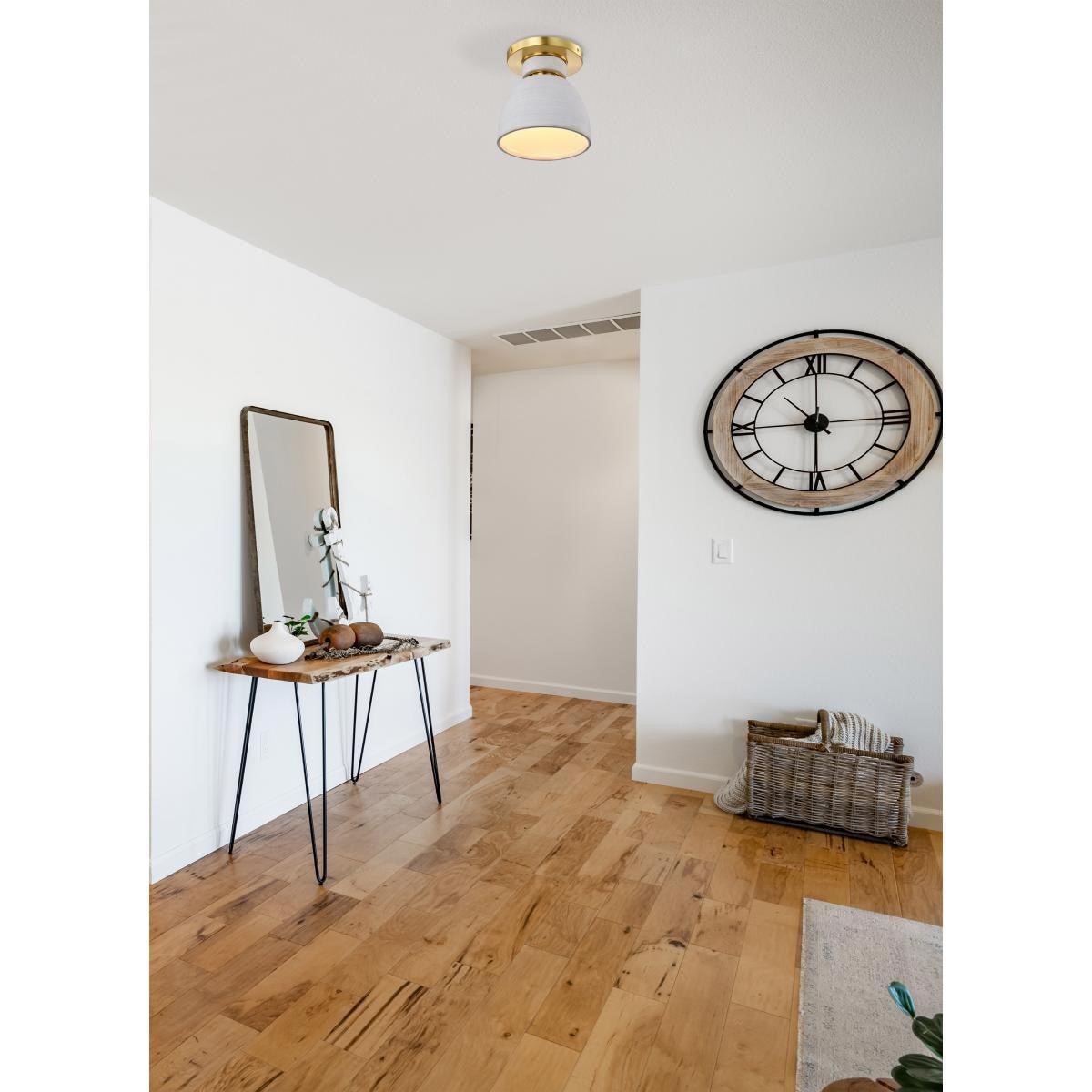 Collins 8" Flush Mount, Brushed Brass Finish - Bees Lighting