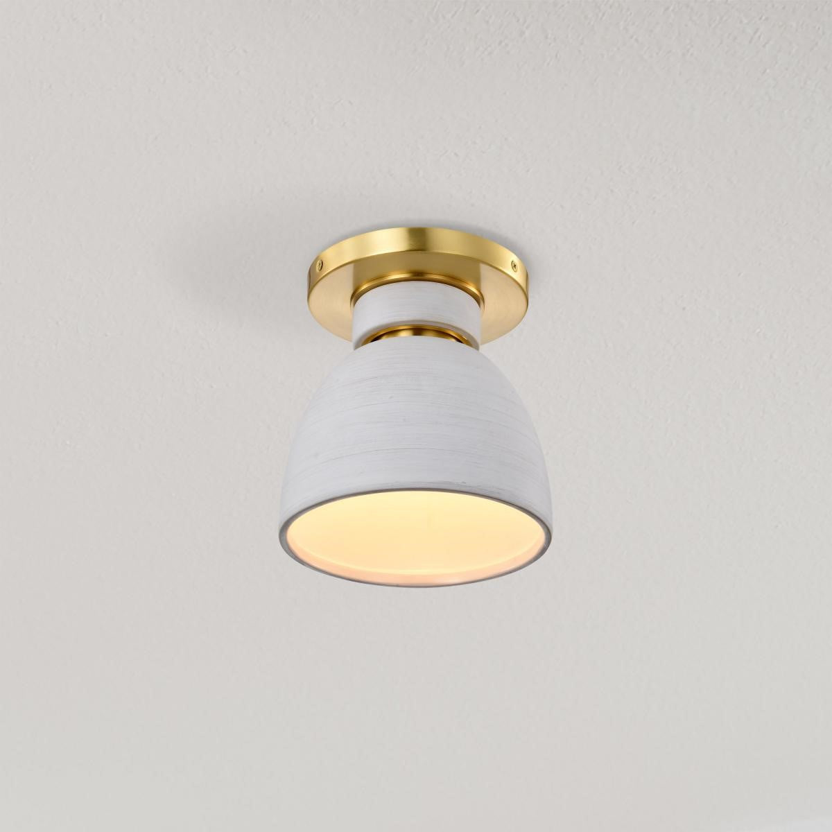 Collins 8" Flush Mount, Brushed Brass Finish - Bees Lighting