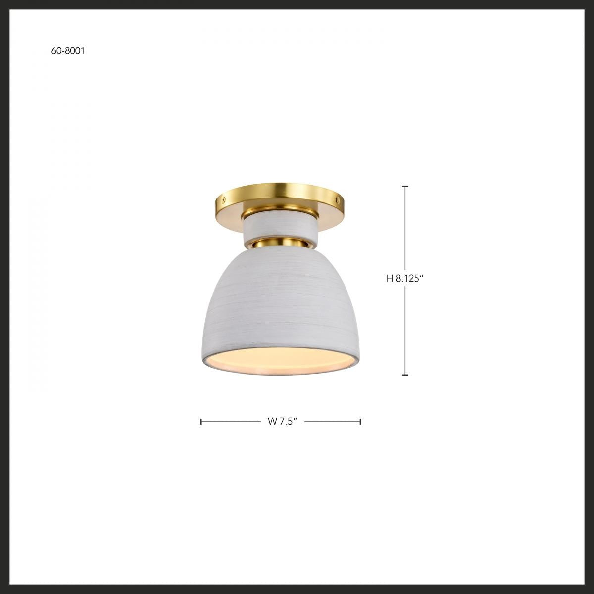 Collins 8" Flush Mount, Brushed Brass Finish - Bees Lighting