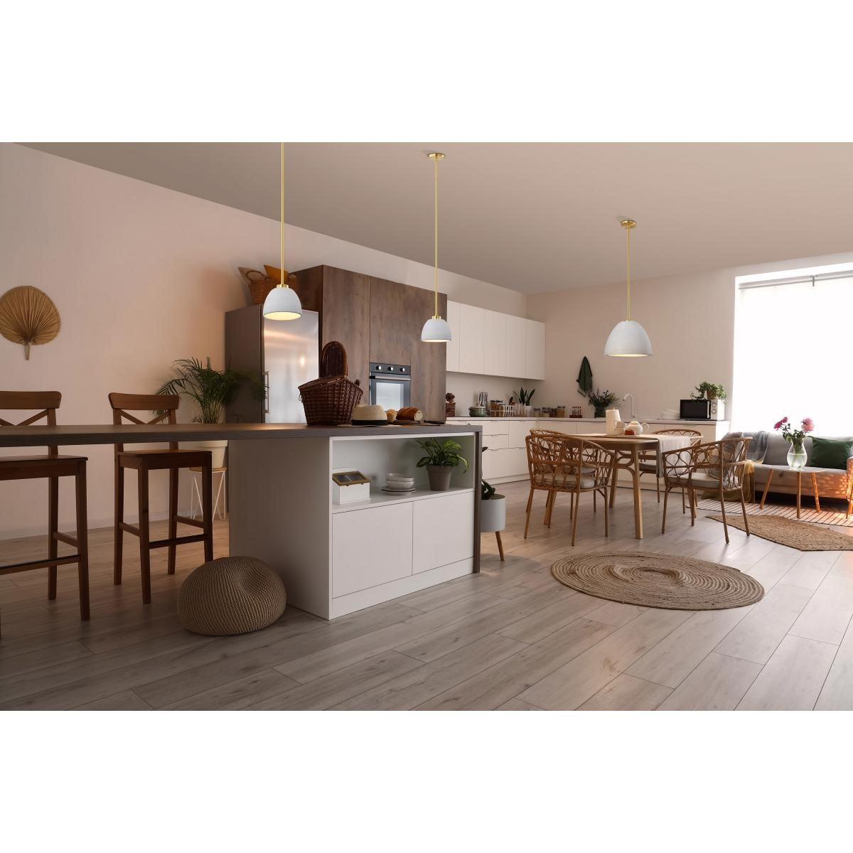 Collins 8" Pendant Light, Brushed Brass Finish - Bees Lighting