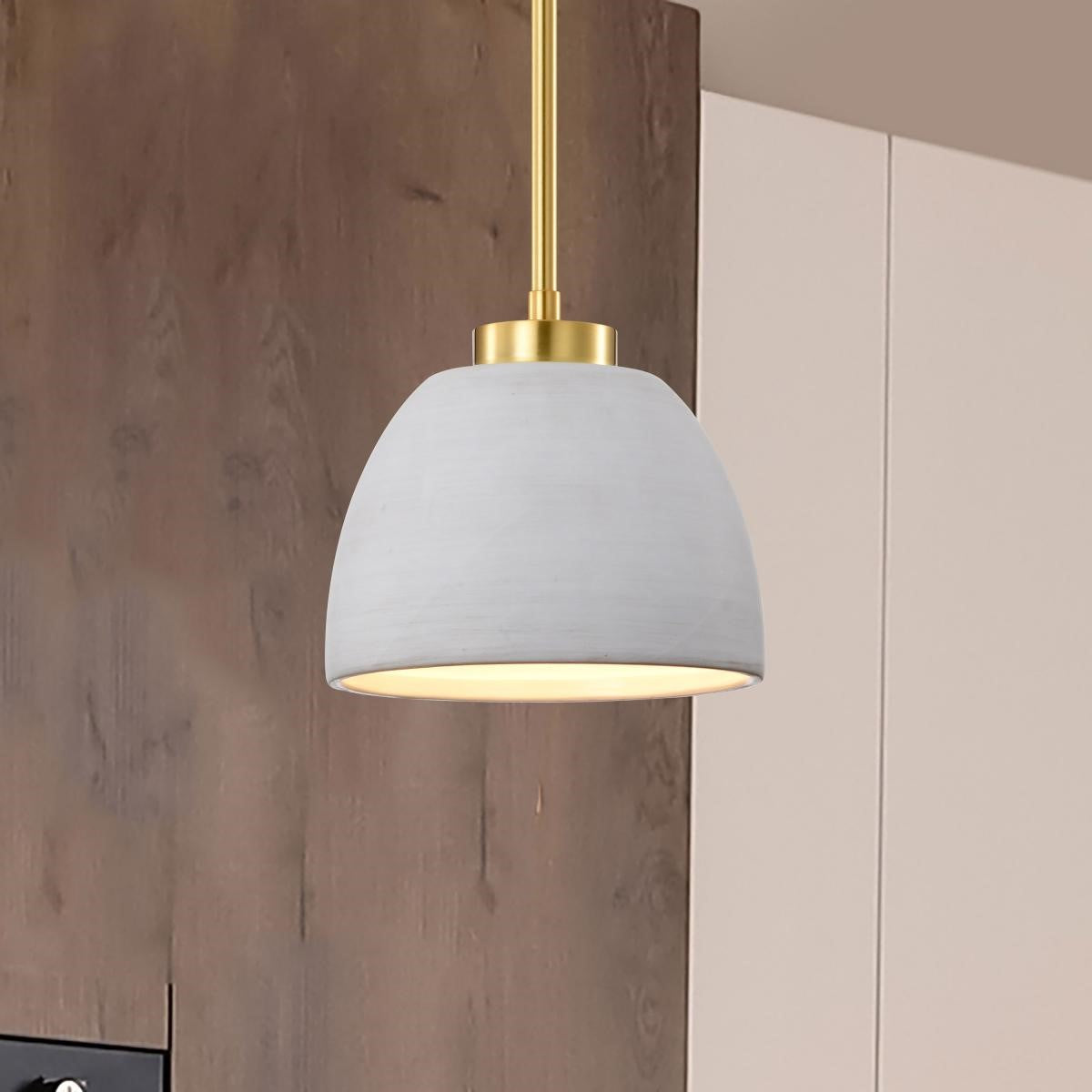 Collins 8" Pendant Light, Brushed Brass Finish - Bees Lighting