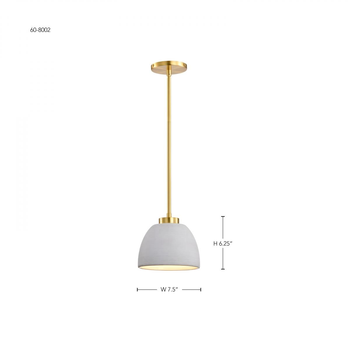 Collins 8" Pendant Light, Brushed Brass Finish - Bees Lighting
