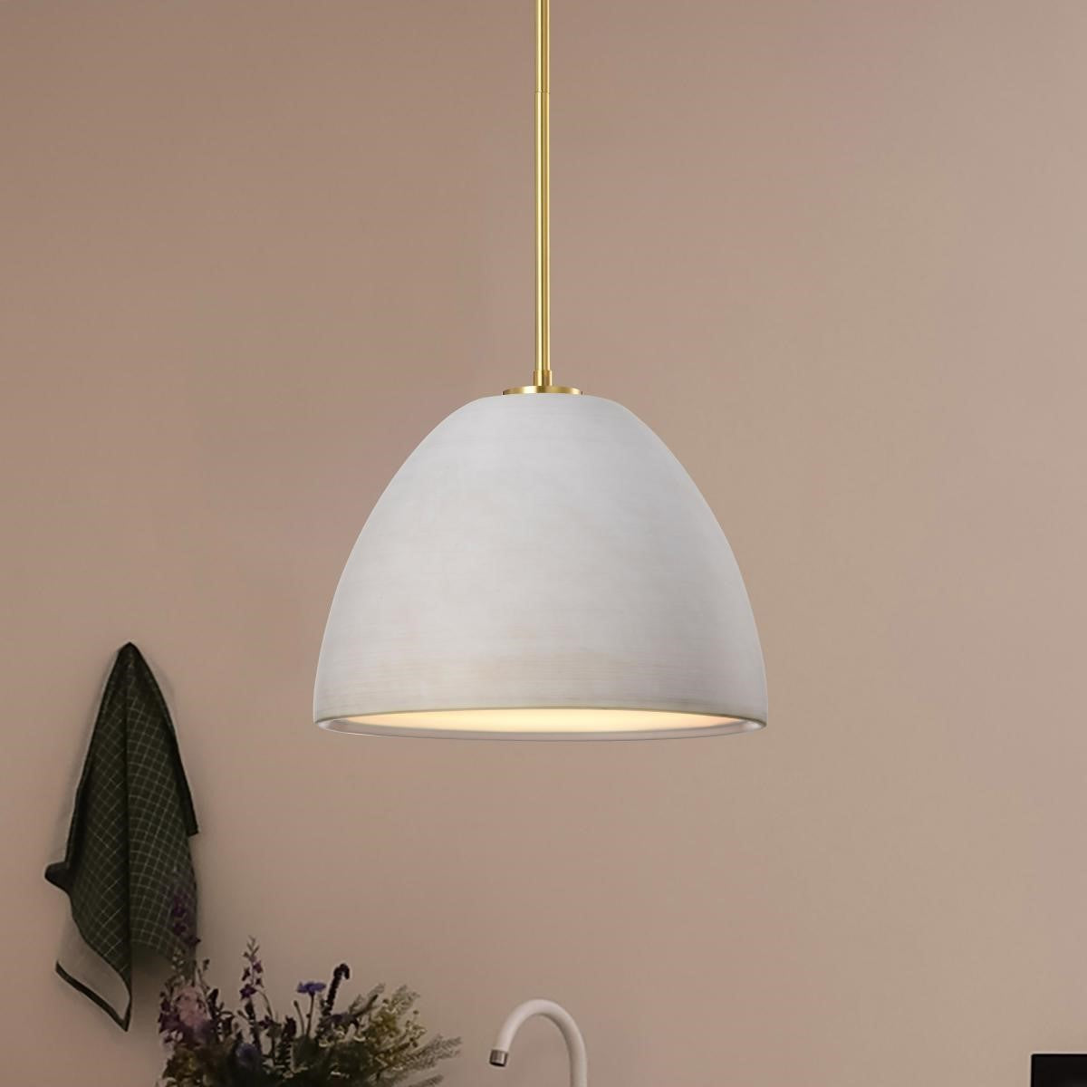 Collins 14" Pendant Light, Brushed Brass Finish - Bees Lighting