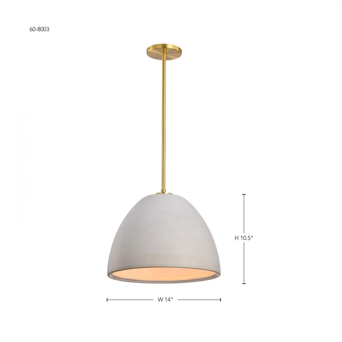 Collins 14" Pendant Light, Brushed Brass Finish - Bees Lighting