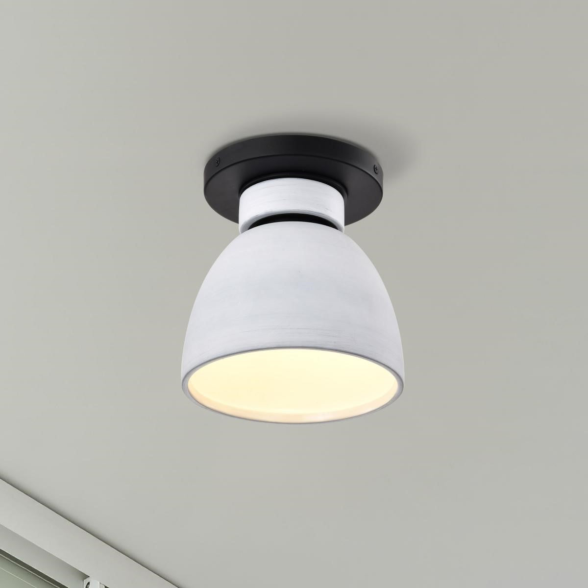 Collins 8" Flush Mount, Matte Black Finish - Bees Lighting