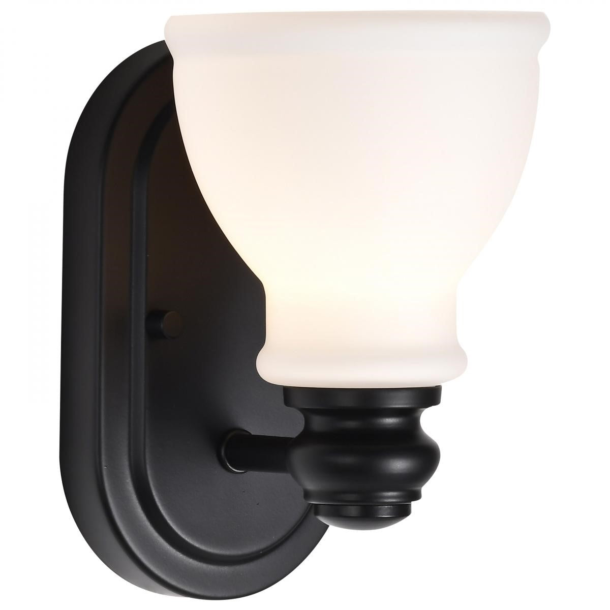 Russel 8" Bathroom Vanity Light, Matte Black Finish - Bees Lighting