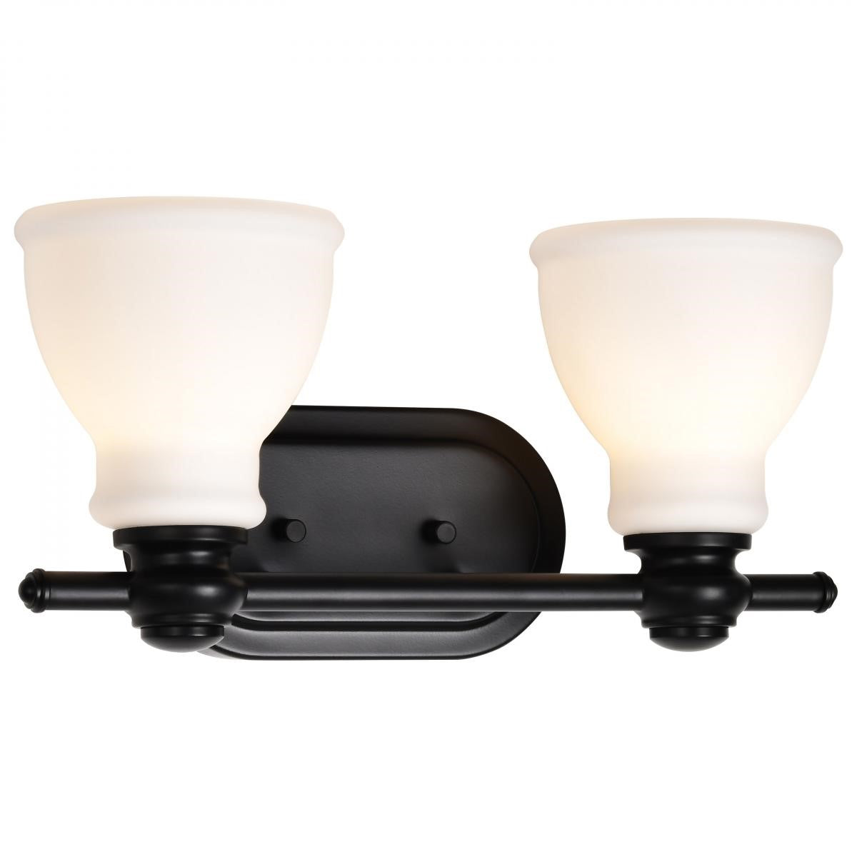 Russel 15" 2 Lights Bathroom Vanity Light, Matte Black Finish - Bees Lighting