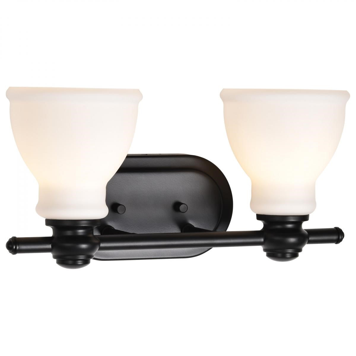 Russel 15" 2 Lights Bathroom Vanity Light, Matte Black Finish - Bees Lighting