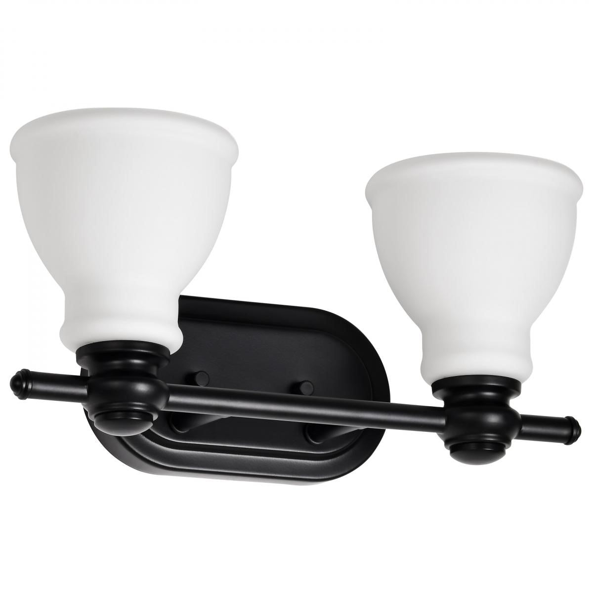 Russel 15" 2 Lights Bathroom Vanity Light, Matte Black Finish - Bees Lighting