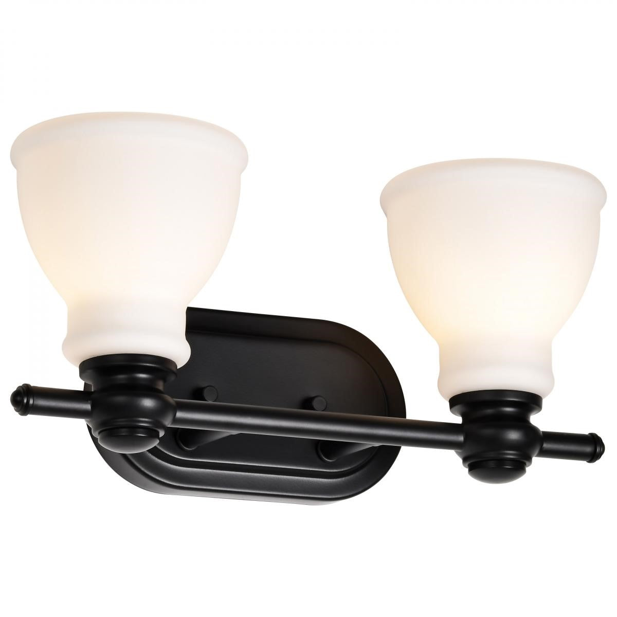 Russel 15" 2 Lights Bathroom Vanity Light, Matte Black Finish - Bees Lighting
