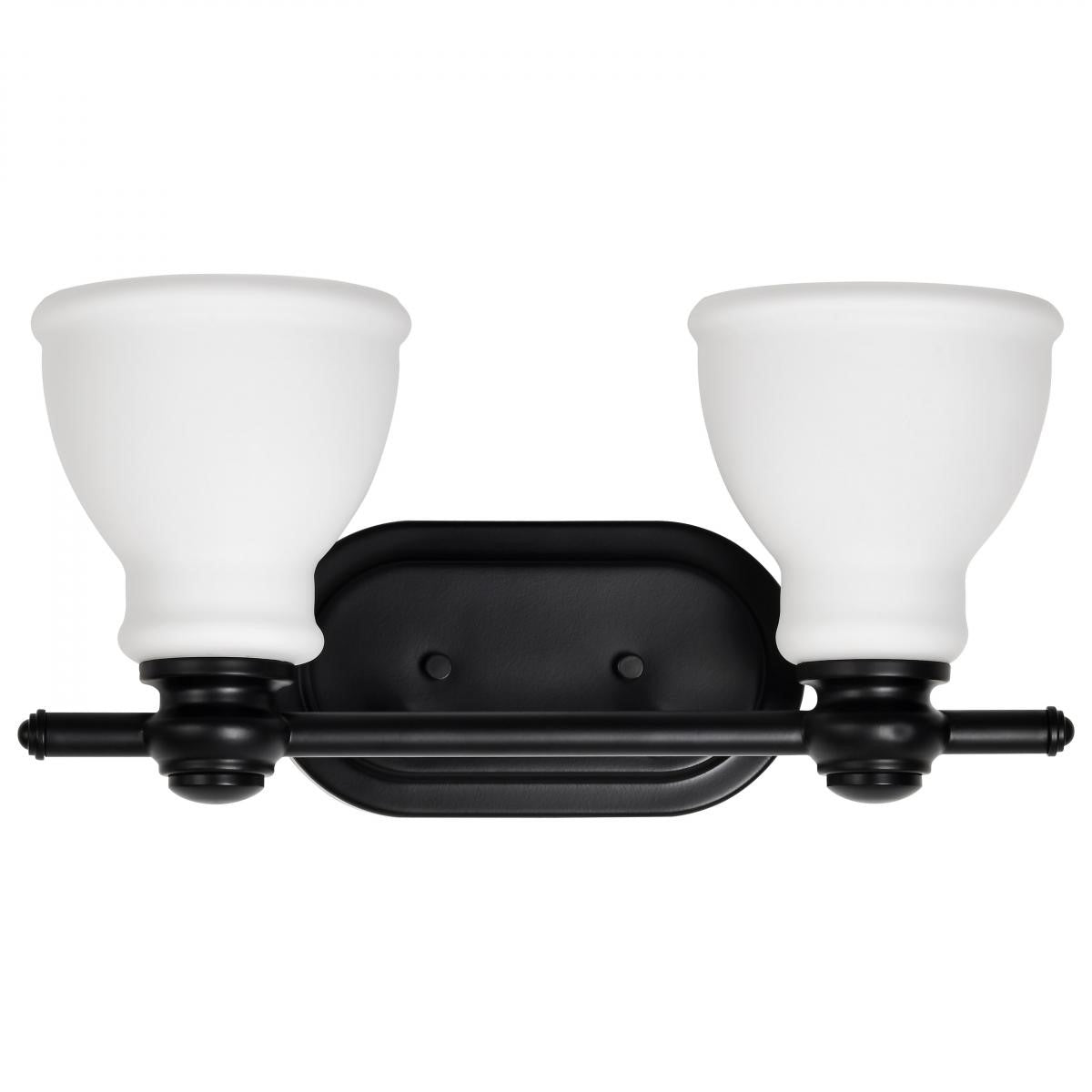 Russel 15" 2 Lights Bathroom Vanity Light, Matte Black Finish - Bees Lighting