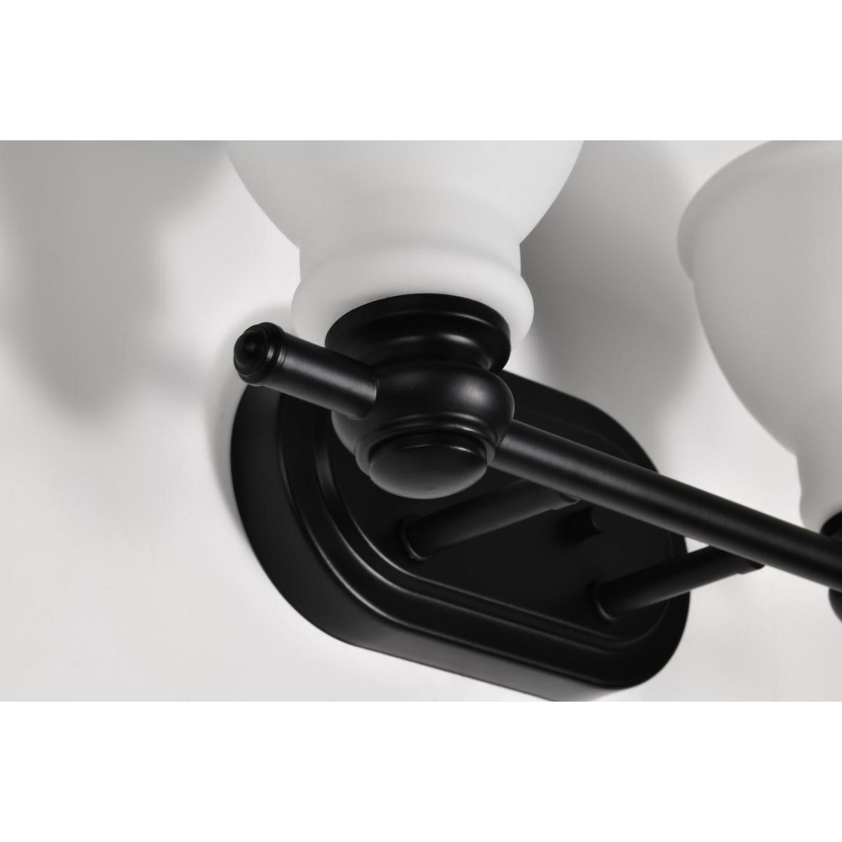 Russel 15" 2 Lights Bathroom Vanity Light, Matte Black Finish - Bees Lighting