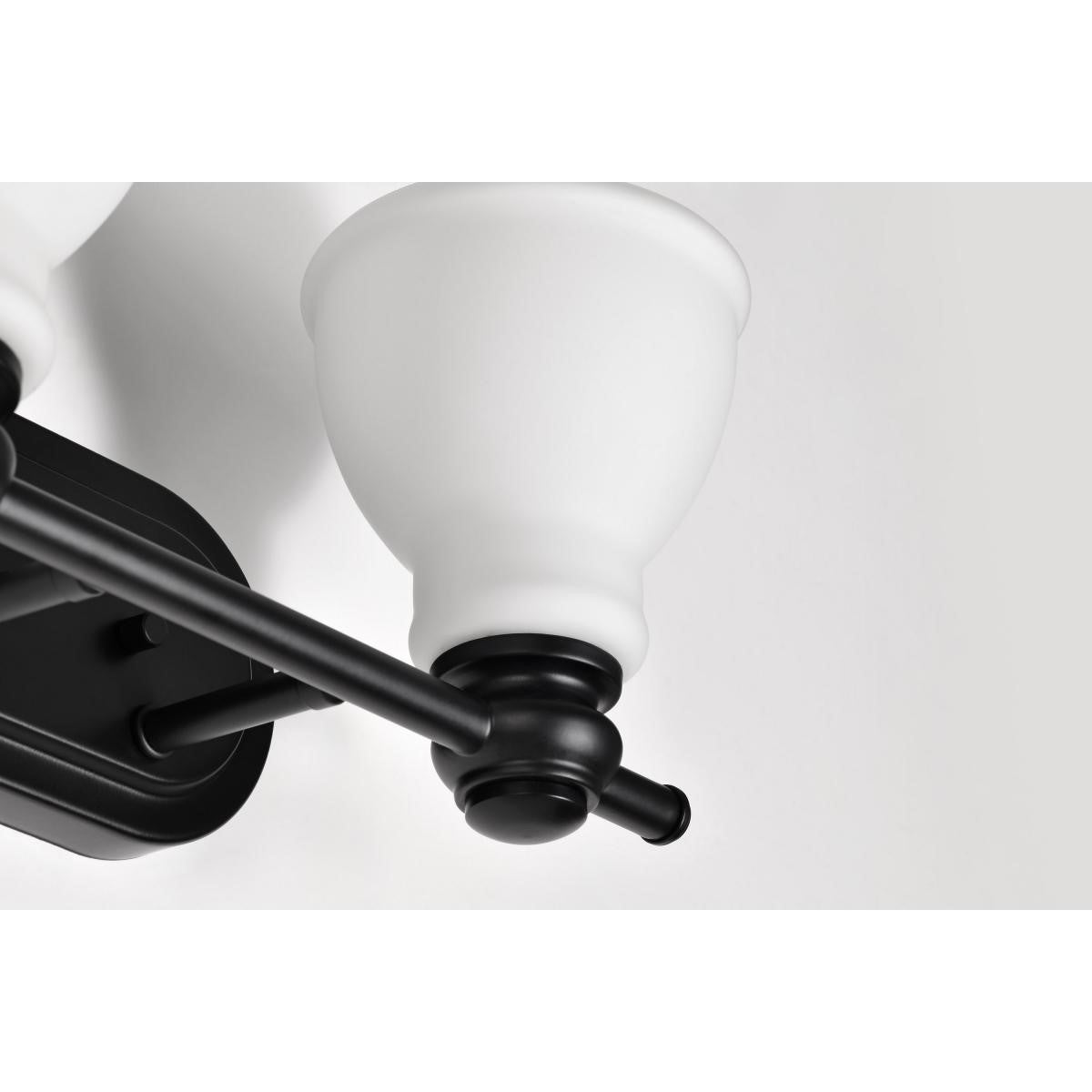 Russel 15" 2 Lights Bathroom Vanity Light, Matte Black Finish - Bees Lighting