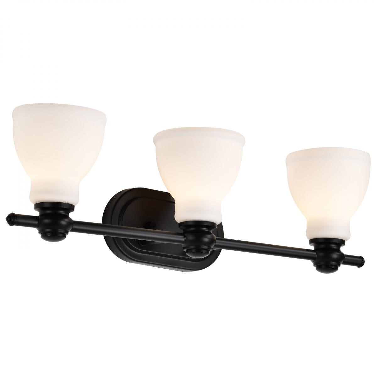 Russel 24" 3 Lights Bathroom Vanity Light, Matte Black Finish - Bees Lighting