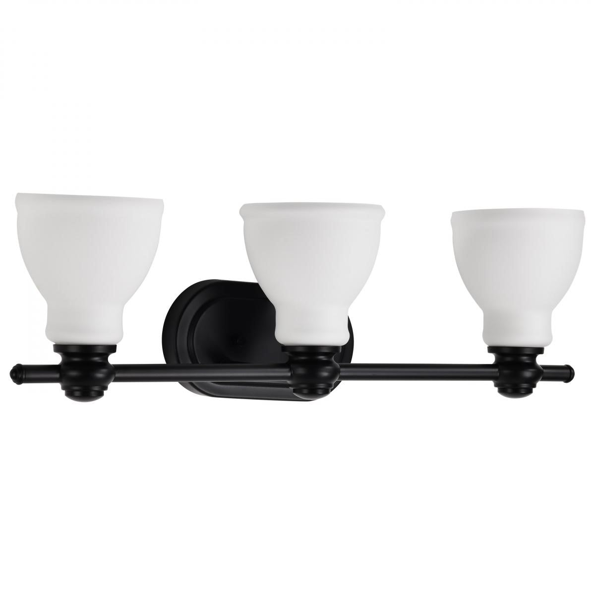 Russel 24" 3 Lights Bathroom Vanity Light, Matte Black Finish - Bees Lighting
