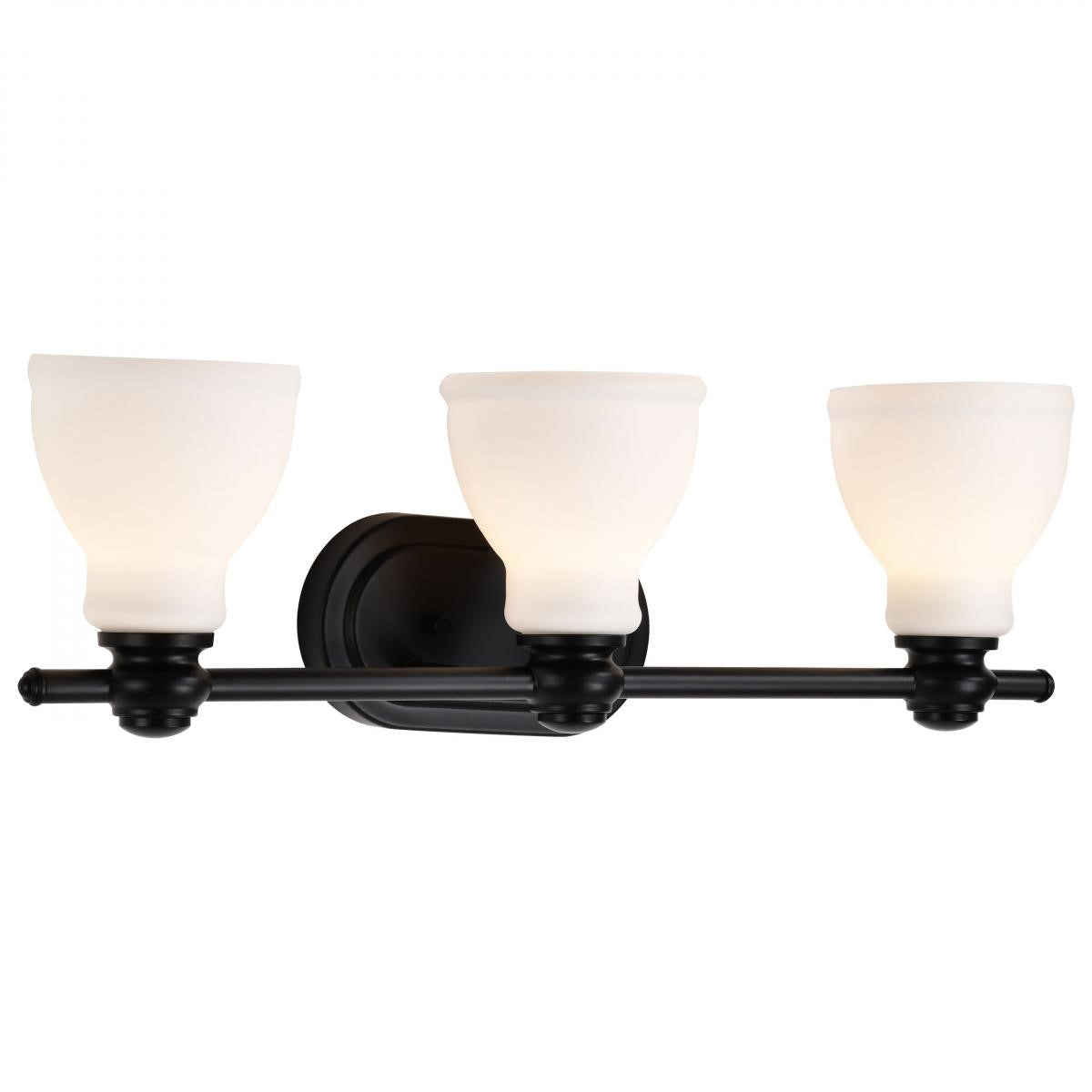 Russel 24" 3 Lights Bathroom Vanity Light, Matte Black Finish - Bees Lighting