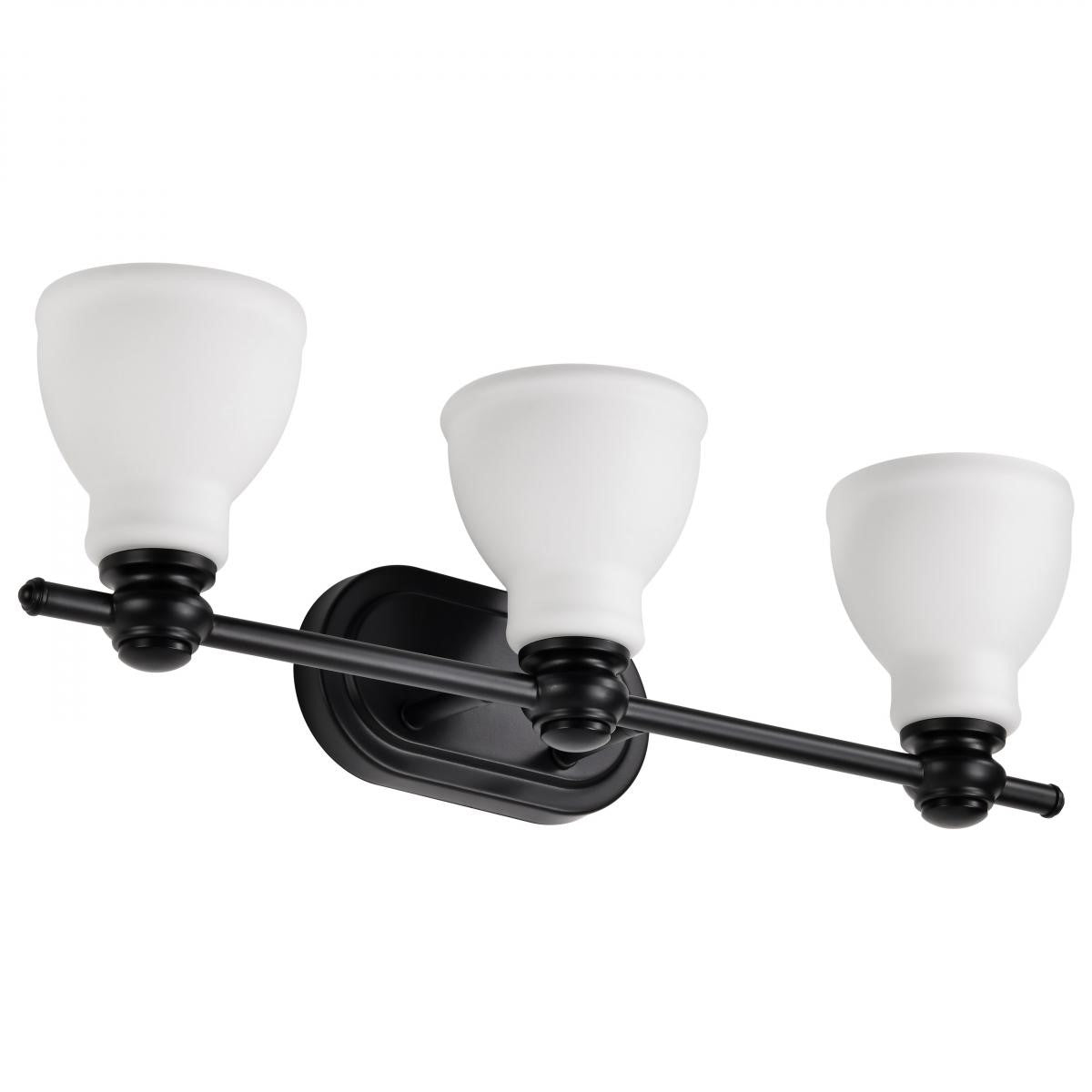 Russel 24" 3 Lights Bathroom Vanity Light, Matte Black Finish - Bees Lighting