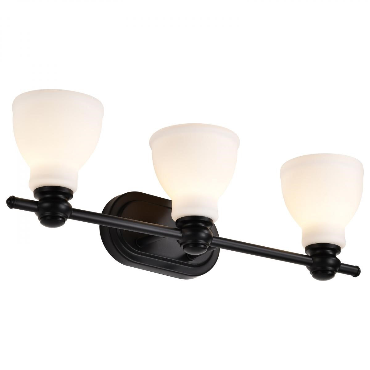 Russel 24" 3 Lights Bathroom Vanity Light, Matte Black Finish - Bees Lighting