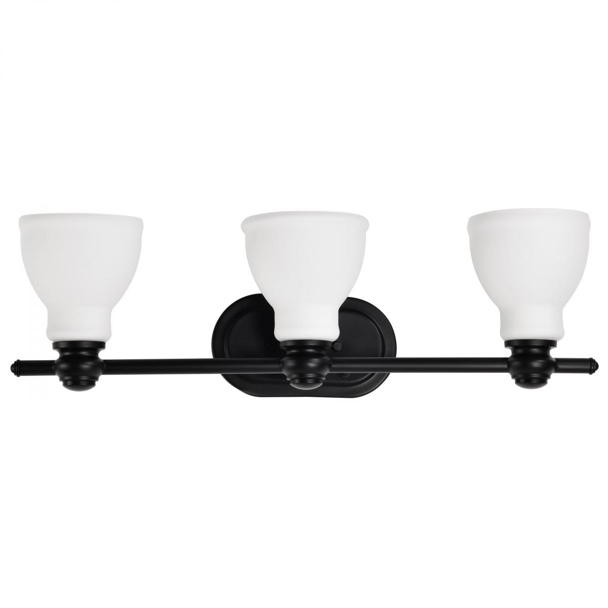 Russel 24" 3 Lights Bathroom Vanity Light, Matte Black Finish - Bees Lighting