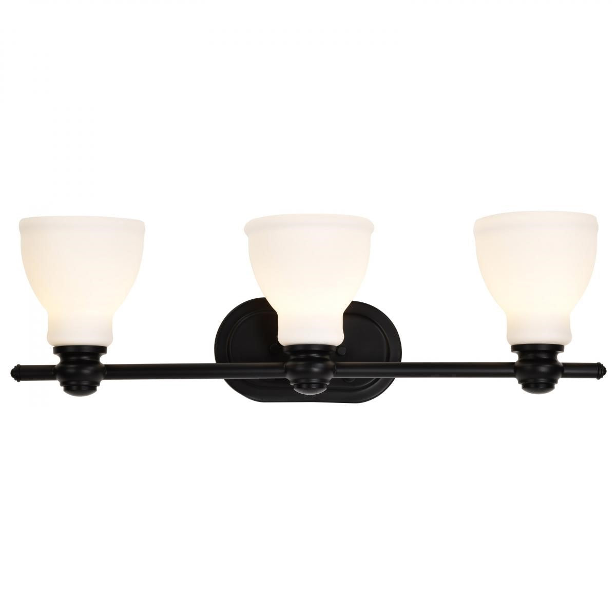 Russel 24" 3 Lights Bathroom Vanity Light, Matte Black Finish - Bees Lighting