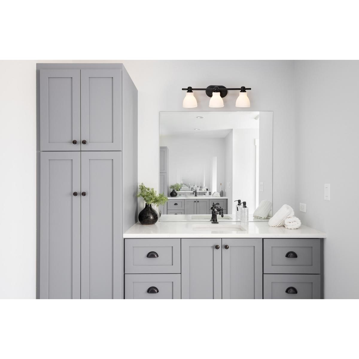 Russel 24" 3 Lights Bathroom Vanity Light, Matte Black Finish - Bees Lighting
