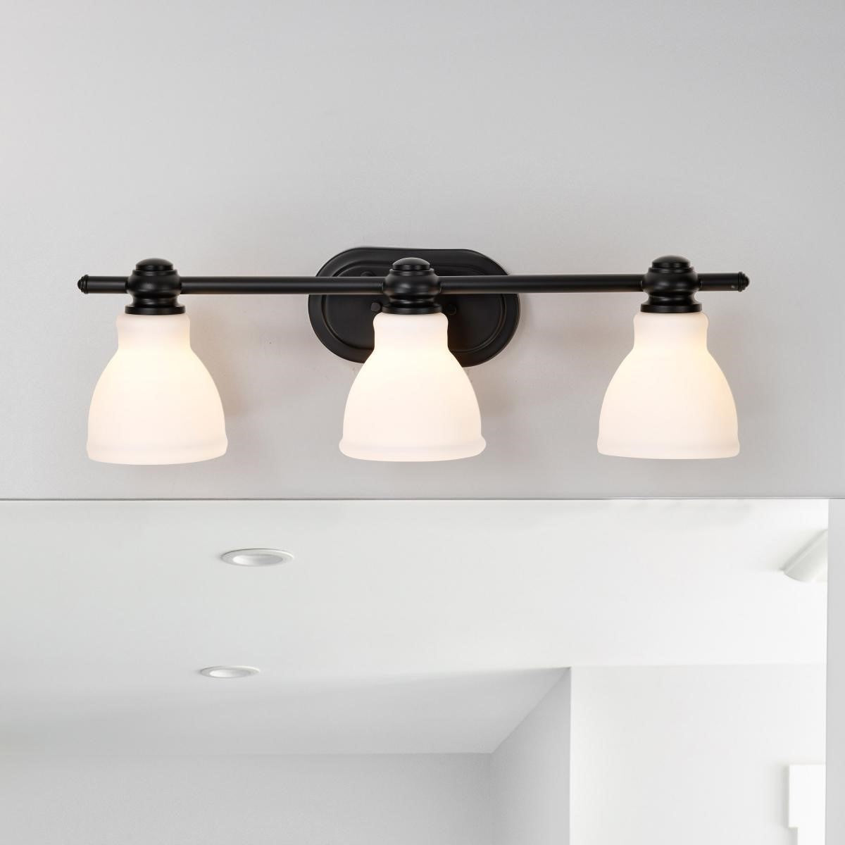 Russel 24" 3 Lights Bathroom Vanity Light, Matte Black Finish - Bees Lighting